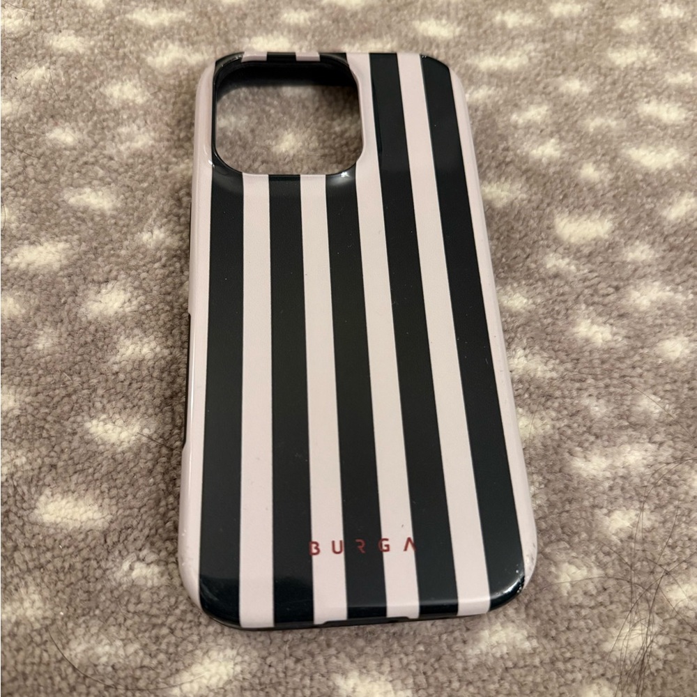 Burga Black & White Striped iPhone 16 Pro case